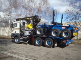 Aufbau fur Dreiachs-Langholznachläufer MAN 6x4 + Krane Tajfun-Liv 320K99 + AR5670