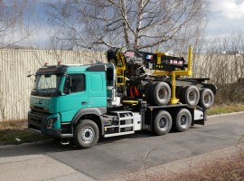 Aufbau fur Dreiachs-Langholznachläufer Volvo 6x4 + Krane DIEBOLT D28-87 + AR5670