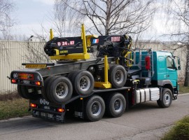 Aufbau fur Dreiachs-Langholznachläufer Volvo 6x4 + Krane DIEBOLT D28-87 + AR5670