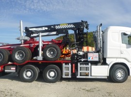 Aufbau fur Dreiachs-Langholznachläufer Scania 6x4 + Krane Tajfun-Liv 300K81 + AR3670