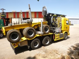 Aufbau fur Dreiachs-Langholznachläufer Scania 6x4 + Krane Tajfun-Liv 300K81 + AR5670