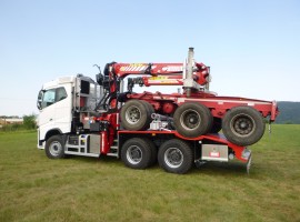 Aufbau fur Dreiachs-Langholznachläufer Volvo 6x4 + Krane Tajfun-Liv 300K99 + AR5670
