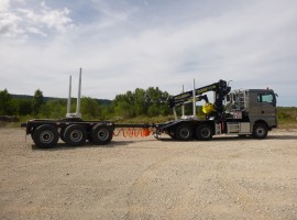 Aufbau fur dreiachs-Langholznachläufer mit Rohrdeichsellenkung Man 6x4 + Krane Tajfun-Liv 320K81 + AR5650
