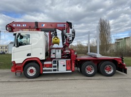 Aufbau fur dreiachs-Langholznachläufer mit Rohrdeichsellenkung Scania 6x4 + Krane DIEBOLT D28-87 + AR5650