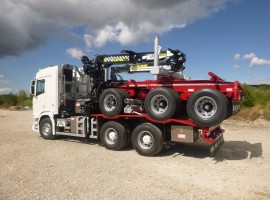 Forestry equipment for 3 axles forestry dolly Scania 6x4 + crane Tajfun-Liv 320K81 + AR5670