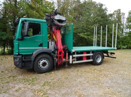 Equipement plateau bois court Man 4x2 + grue D12-99zdt