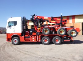 Forestry equipment for 3 axles forestry dolly Man 6x4 + crane Tajfun-Liv 320K87 + AR5670