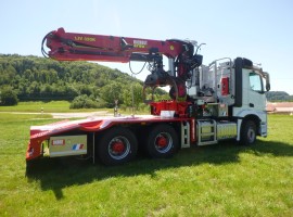 Forestry equipment for 3 axles forestry dolly Mercedes 6x4 + crane Tajfun-Liv 320K87 + AR5670