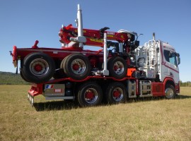 Forestry equipment for 3 axles forestry dolly Scania 6x4 + crane Tajfun-Liv 320K99 + AR3670