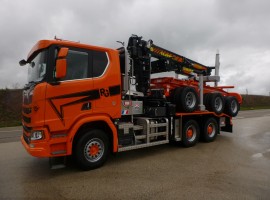  Forestry equipment for 3 axles forestry dolly Scania 6x4 + crane Tajfun-Liv 320K87 + AR5670
