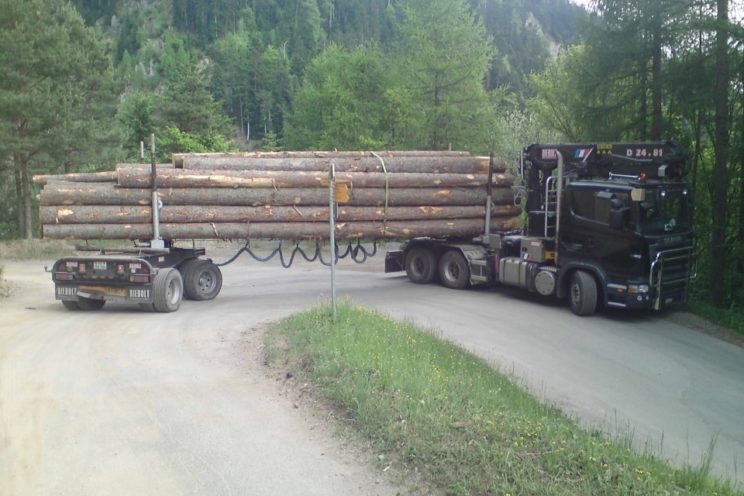 Steered 2 axles forestry dolly