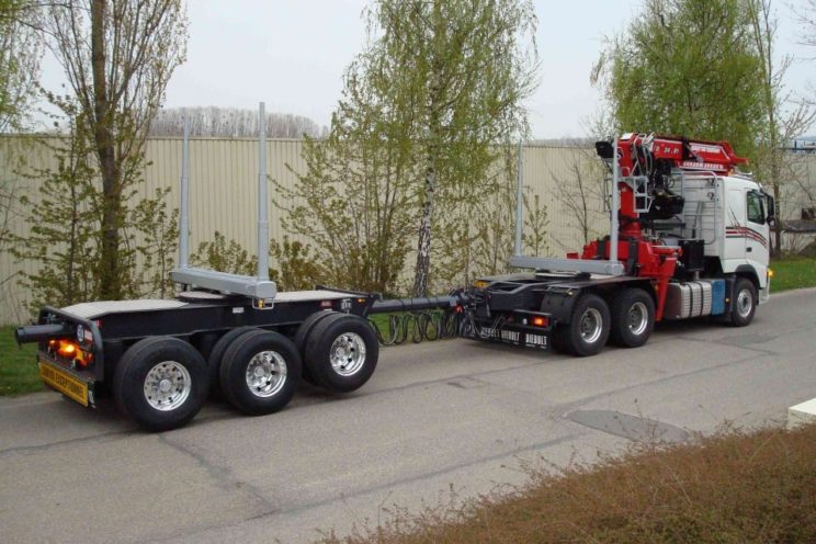 3 axles forestry dolly with drawbar