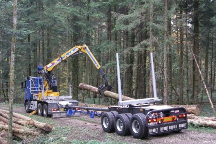 3 axles forestry dolly with drawbar