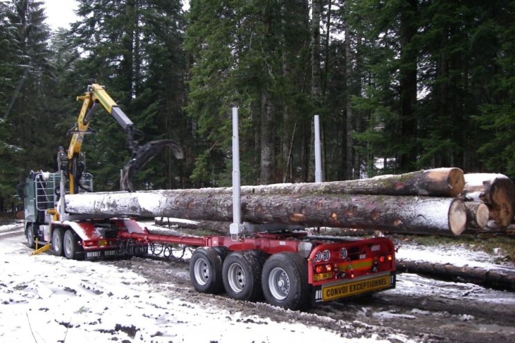 3 axles forestry dolly with drawbar