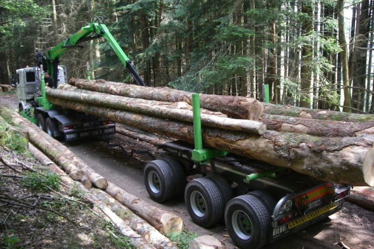 Steered 3 axles forestry dolly
