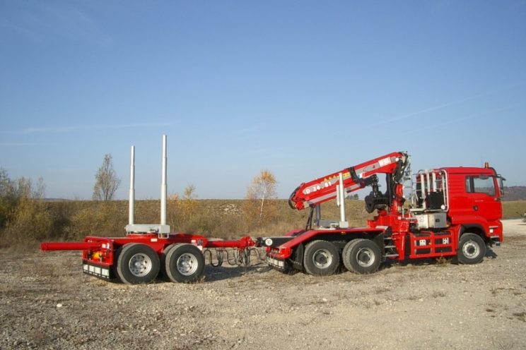 2 axles forestry dolly with drawbar