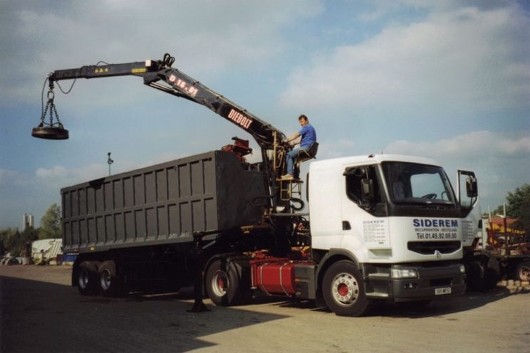 Handling crane, framework or recycling