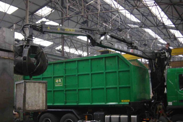 Handling crane, framework or recycling