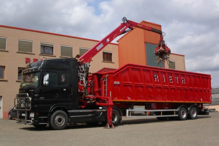 Handling crane, framework or recycling