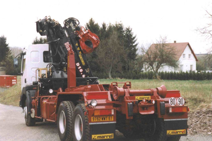 Handling crane, framework or recycling