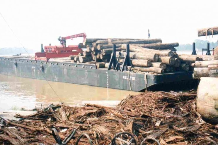 Crane on barge