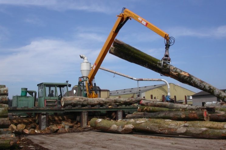 Crane on conveyor