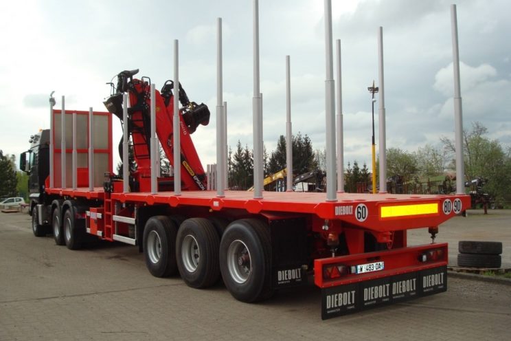 3 axles semi-trailer fixed frame with or without crane