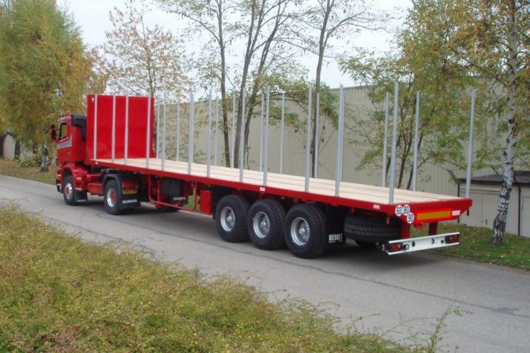 3 axles semi-trailer fixed frame with or without crane