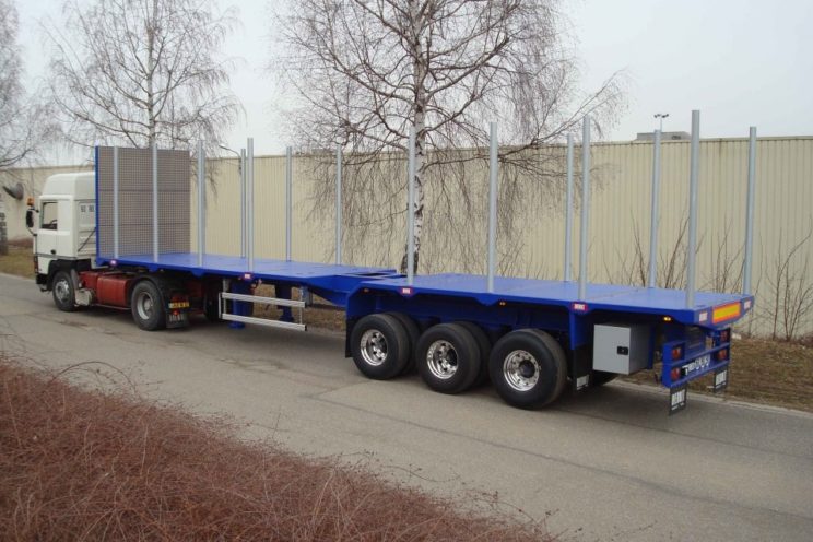 3 axles semi-trailer fixed frame with or without crane