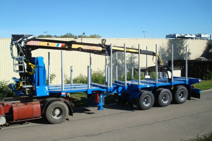 3 axles extendable semi-trailer with or without crane