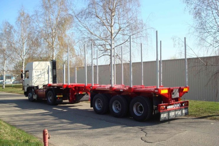 3 axles extendable semi-trailer with or without crane