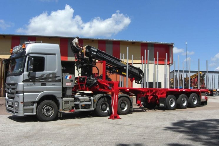 3 axles extendable semi-trailer with or without crane