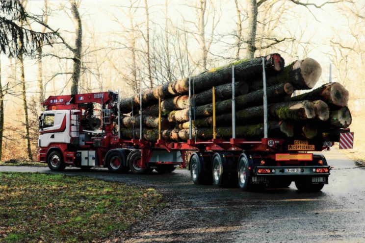 Steered 3 axles extendable semi-trailer with or without crane on goose-neck